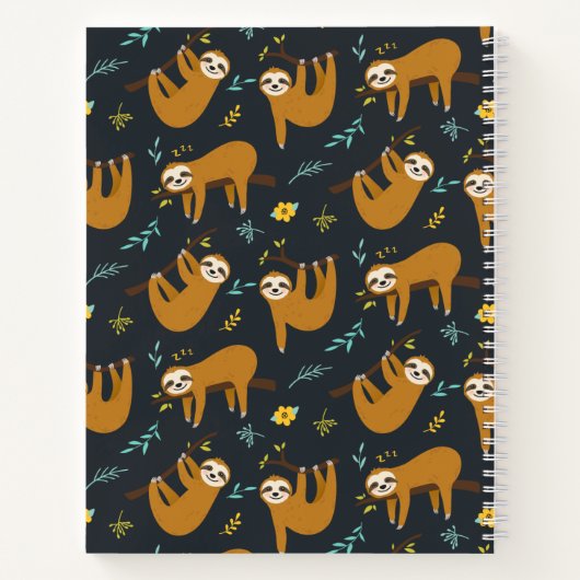 Adorable Sloth "Hang in There" Notizblock (Rückseite)