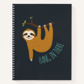 Adorable Sloth "Hang in There" Notizblock (Vorderseite)