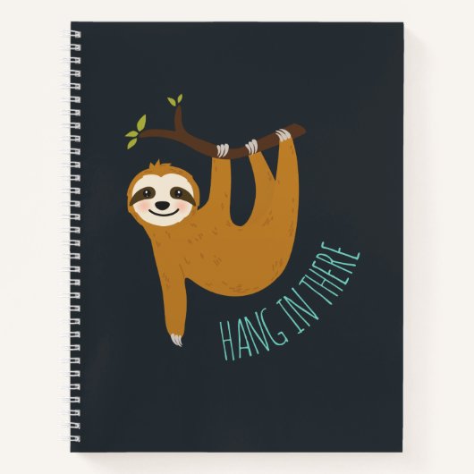 Adorable Sloth "Hang in There" Notizblock (Vorderseite)