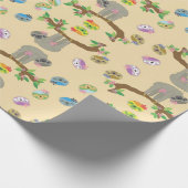 Adorable Sloth Muster Geschenkpapier (Ecke)