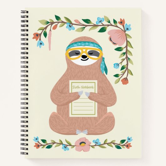 Adorable Sloth Notebook Notizblock (Vorderseite)