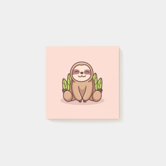 Adorable Sloth Post-it Klebezettel (Vorderseite)