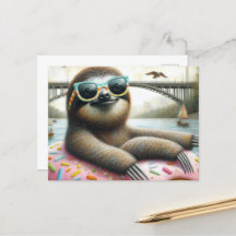 Adorable Sloth schwebend in Doughnut