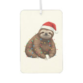 Adorable Sloth Wrapped in Holiday Lights Classic T Autolufterfrischer (Vorderseite)