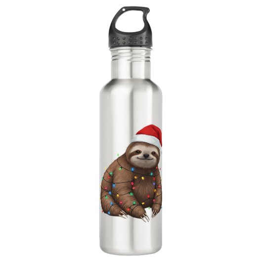 Adorable Sloth Wrapped in Holiday Lights Classic T Edelstahlflasche (Vorderseite)