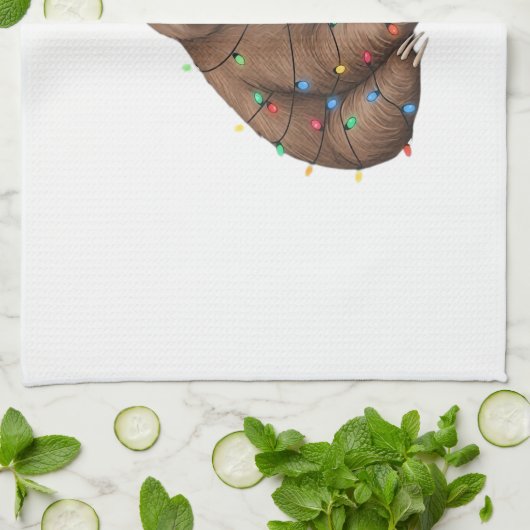 Adorable Sloth Wrapped in Holiday Lights Classic T Geschirrtuch (Gefaltet)