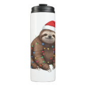 Adorable Sloth Wrapped in Holiday Lights Classic T Thermosbecher (Vorderseite)