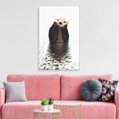 Adorable Smilch Otter im Lake Leinwanddruck (Insitu (Wohnzimmer))