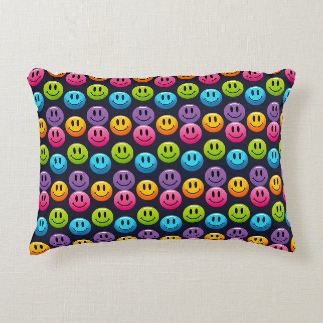 "Adorable Smile Emoji Pattern Collection" Dekokissen (Vorderseite)
