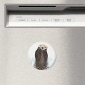 Adorable Smiling Otter in Lake Magnet (In Situ (Geschirrspüler))