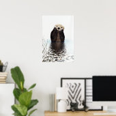 Adorable Smiling Otter in Lake Poster (Heimbüro)