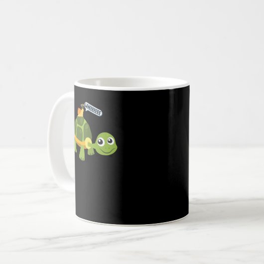 Adorable Snail Riding Turtle Yelling Wheel Niedlic Kaffeetasse (Vorderseite Links)