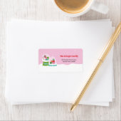 Adorable Snow Globes with Gifts and Candy in Pink Adressaufkleber (Insitu)