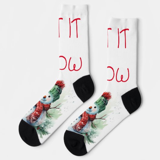 Adorable Snowman Crew Socks Socken (Linkes Detail)