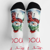 Adorable Snowman Crew Socks Socken (Oben)