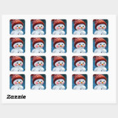 Adorable Snowman mit Red Hat Sticker (Blatt)