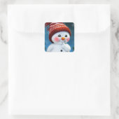 Adorable Snowman mit Red Hat Sticker (Tasche)