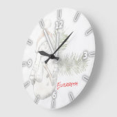 Adorable Snowman Wiith Santa Hat -Personalized Große Wanduhr (Winkel)