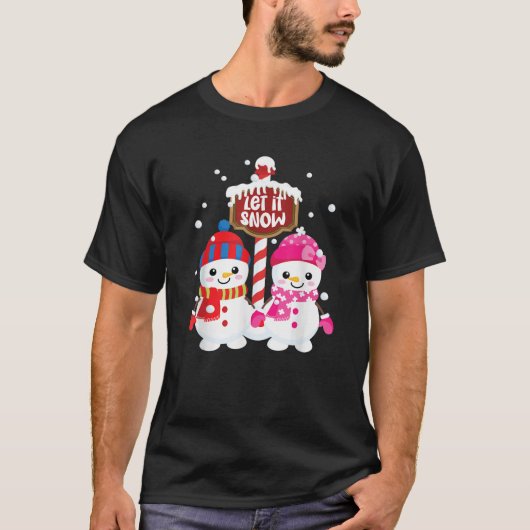 Adorable Snowpersons Let it Snow Graphic at the No T-Shirt (Vorderseite)