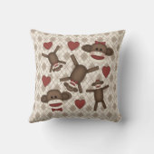 Adorable Socken Affen Wohngestaltungen Kissen (Rückseite)