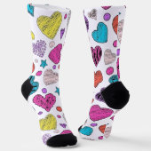 Adorable Socken mit Heart Emoji - Stilvolle Schuhe (Gewinkelt)