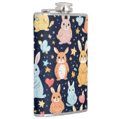 Adorable Soft Pastel Baby Animal Pattern Mug Flachmann (Rechts)