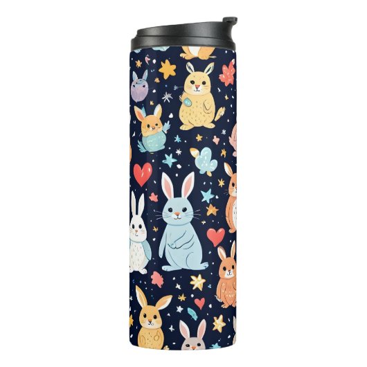 Adorable Soft Pastel Baby Animal Pattern Thermal Thermosbecher (Nach links gedreht)