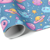 Adorable Space Adventures Kinder Geschenkpapier (Rolleneckpunkt)