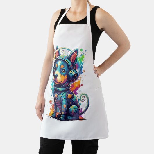 Adorable space pup in a retro astronaut suit schürze (InSitu)