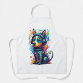 Adorable space pup in a retro astronaut suit schürze (Vorderseite)