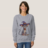 Adorable Sphynx Cat in Hexenhut Sweatshirt (Vorne ganz)