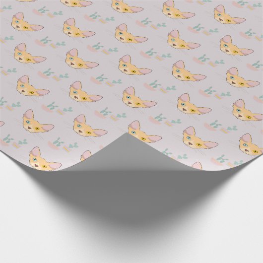 Adorable Sphynx Cats Wrapping Paper Geschenkpapier (Ecke)