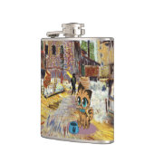 Adorable spielerisch flauschig niedliches Kätzchen Flachmann (Links)