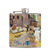 Adorable spielerisch flauschig niedliches Kätzchen Flachmann (Vorderseite)