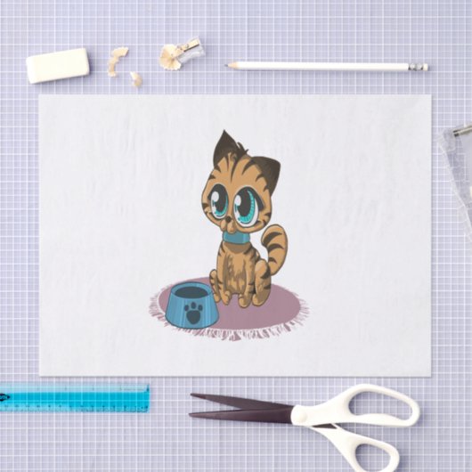 Adorable spielerisch flauschig niedliches Kätzchen Seidenpapier (Handwerk)