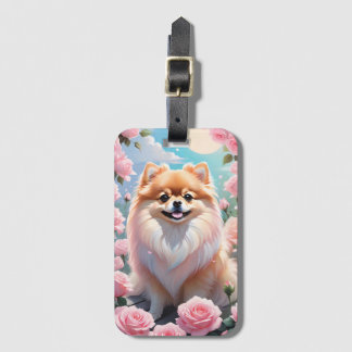 Adorable Spitz blühende Rosen Gepäckanhänger