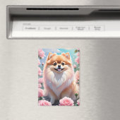 Adorable Spitz blühende Rosen Magnet (In Situ (Geschirrspüler))