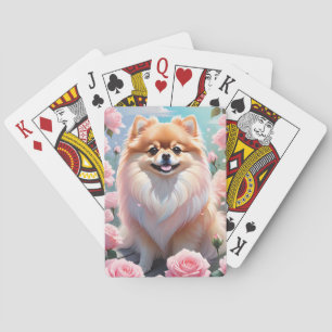 Adorable Spitz blühende Rosen Spielkarten