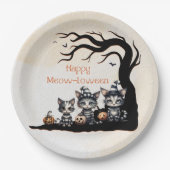 Adorable Spooky Ghost Kittens Halloween-Party Pappteller (Vorderseite)