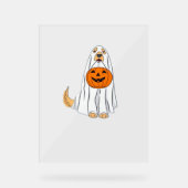 Adorable Spooky Golden Retriever Ghost Classic T-S Acrylschild (Vorderseite)
