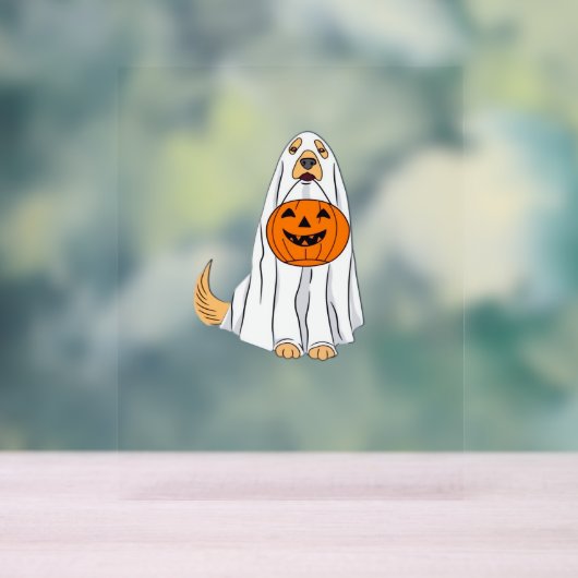 Adorable Spooky Golden Retriever Ghost Classic T-S Acrylschild (Neutral)