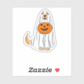 Adorable Spooky Golden Retriever Ghost Classic T-S Aufkleber (Blatt)