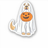Adorable Spooky Golden Retriever Ghost Classic T-S Aufkleber (Vorderseite)