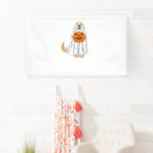 Adorable Spooky Golden Retriever Ghost Classic T-S Banner (Insitu)