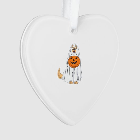 Adorable Spooky Golden Retriever Ghost Classic T-S Ornament (Vorderseite)