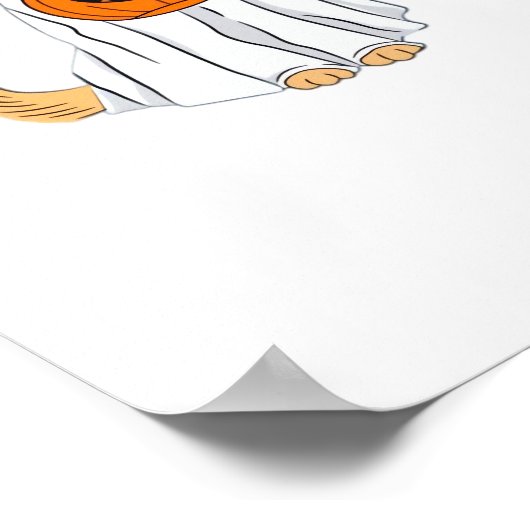 Adorable Spooky Golden Retriever Ghost Classic T-S Poster (Ecke)