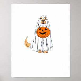 Adorable Spooky Golden Retriever Ghost Classic T-S Poster