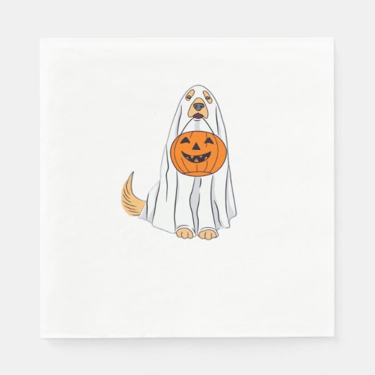 Adorable Spooky Golden Retriever Ghost Classic T-S Serviette (Vorderseite)
