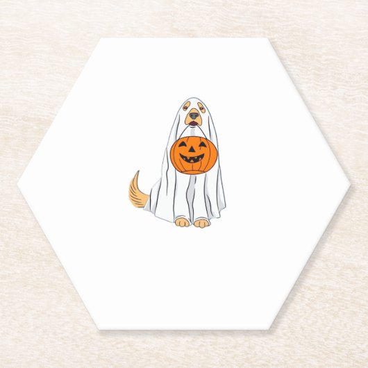 Adorable Spooky Golden Retriever Ghost Classic T-S Untersetzer (Vorderseite)