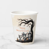 Adorable Spooky Halloween Ghoul Ghost Kitten Pappbecher (Vorderseite)